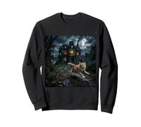 Cat running away from madhouse in horror Sweatshirt