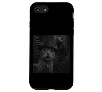 Cat Running From Dinosaur T Rex Action Artwork Case for iPhone SE (2020) / 7/8
