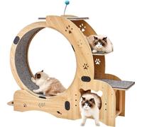 Cat running Wheel Cat Climbing Frame Toy Cat Treadmill Cat Exercise Roller Wooden Pet Cat Ladder Cat Paw Plate Cat Bowl Rack Cat Toys