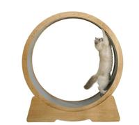 Cat running Wheel Cat Treadmill Exercise Fitness Roller Drum Silent Solid Wood Board Cat Running Wheel Pet Toy Cat Toys(M)