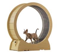 Cat running Wheel Cat Treadmill High Fiber Pet Fitness Roller Self-installation Solid Wood Large Pet Toys Home Indoor Cat Toys(M)