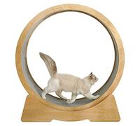 Cat Running Wheel Exerciser For Indoor Cats Large, Low Noise Spinning Cat Treadmill, Wood Color Kitten Toys, With Brake,Inner Diameter-96cm(37.8