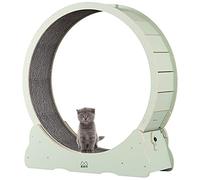 Cat Running Wheel, Indoor Cat Exercise Wheel, Cat Running Wheel with Replaceable Grip Pads, Quiet and Noiseless, L-Green (Black S)(Green, L)