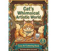Cat’s Whimsical Artistic World: A Cozy Art Coloring Book for Cat Lovers: Bold and Easy Minimalist Designs with Funny Felines for Mindful Relaxation (The Whimsical World Collection)