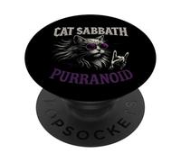 Cat Sabbath Purranoid - Funny Rock Cat PopSockets Adhesive PopGrip