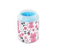 Cat Safari Peach Color Portable Pet Foot Cleaner with Soft Massage Brush Pets Cleaning Kit Gently Cleans Paws After Walks