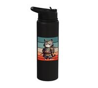 Cat Samurai Armor with Detailed Traditional Stainless Steel Insulated Water Bottle