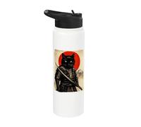 Cat Samurai Japanese Sword Anime Cat Stainless Steel Insulated Water Bottle