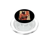 Cat Samurai Vintage Japanese Warrior PopSockets PopGrip for MagSafe