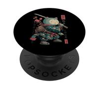 Cat Samurai Vintage Ukiyo-e Warrior Art Japanese Anime Manga PopSockets Adhesive PopGrip