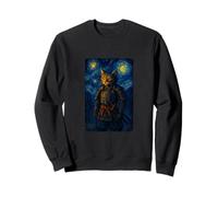 Cat Samurai Warrior Under Starry Sky for Cat Owner Sweatshirt