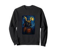 Cat Samurai Warrior Under Starry Sky for Cat Owner Sweatshirt