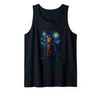 Cat Samurai Warrior Under Starry Sky for Cat Owner Tank Top