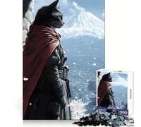 Cat Samurai with Mountain View for Adults 1000 Piece Puzzle Mind Wellness Leisure Pleasure Sharp Edges Unique Xmas Gift size 38x52cm