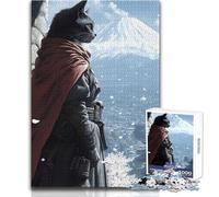 Cat Samurai with Mountain View Puzzles for Teenagers 1000 Pieces Problem Solving Educational Fun Wonderful Thoughtful Present Option Size 38x26cm