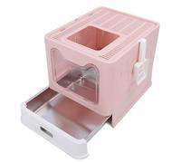 Cat Sand Pan, Fragrance Control for Pet Shop with a Cat Crample with a Large Closed Toilet Remove the Toilet (Peach Pink)