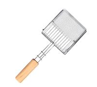 Cat Sand Scoop, Cat Sand Shovel | Metal Non-Stick Fine Mesh Cat Scooper with Flat Head - Ergonomic Portable Push-Pull Design Cat Supplies Poop with Wooden Handle for Cats