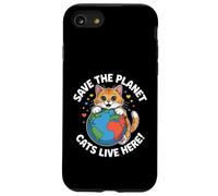 Cat Save the Planet Nature Earth Kitty Eco Climate Awareness Case for iPhone SE (2020) / 7/8