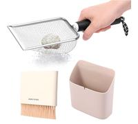 Cat Scoop, Steel Cat Box Scoop, Space-Saving Smooth Sifter Accessories Supplies Pooper Cleaning Tool for Kitten Pet Trash Management