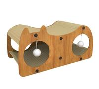 Cat Scractcher House - Indoor Cat Cardboard House, Cat Scratcher Tunnel Corrugated | Cat Scratch Board with Nest, Integrated Cat Scratching Post for Indoor Outdoor Cats Travelling, 55x29x25cm