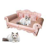 Cat Scratch Bed - Cardboard Cat Scratcher - Cardboard Scratcher for Cat | 60x24cm Sofa Shape Scratcher Lounge Pad, Heavy Duty Scratch Board, No Debris Pink Cat Scratching Board, Cat Cardboard Scratche