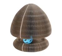 Cat Scratch Board, Corrugated Paper Scratcher, Interactive Cats Pad with Rolling Ball, Accordion Style Toy for Indoor Pets, Bedroom, Study Room, Playroom, Pet Corner, 7.28x5.91 Inches