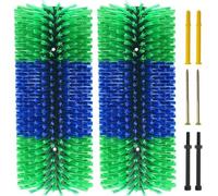 Cat Scratch Brush, Green, Goat Brush, Cow Scraper, Anti-Itch, Massage Brush, Grooming, Beef Brush with 4 Screws for Goats, Cattle, Cow, Sheep, Horses, Pigs and Others (2 Pack)