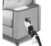 Cat Scratch Couch Protector,23.6" L*19.6" W Scratching Furniture Protector Pad,Cat Scratch Sofa Arm Sheild with Grey Natural Sisal for Protecting Couch Sofa Chair Furniture (Grey/Left Hand)
