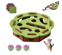 Cat Scratch Felt Maze Pad, Puzzle Box with 3 Bell Balls, Mental Enrichment Toy for Indoor Cats, Stops Scratching Furniture and Promotes Play flower shape C