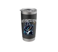 Cat Scratch Fever Cat Playing Guitar Rock and Roll Design Stainless Steel Insulated Tumbler