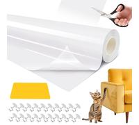 Cat Scratch Furniture Protector - 118.11"*15.75" Couch Protector from Cat Claws - Cat Scratch Deterrent for Furniture - Anti-Scratch Sofa Clear Protectors for Pet - Single Side Cat Tape for Doll Wall