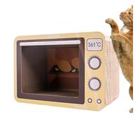 Cat Scratch House - Indoor Scratch Lounge for Cats - Retro Animals Toy Mental Exercise Radio Shape for Apartment Shelter Pet Kitten Small Large Breeds