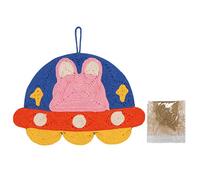 Cat Scratch Mat Sisal Cat Scratching Pad Rug with Lanyard Anti Slip Floor Door Wall Furniture Protection for Cats Natural Sisal Material (Spaceship)