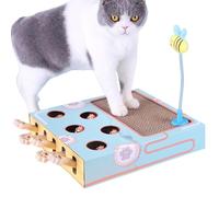 Cat Scratch Pad - Catch Mice Game, Uniquee Multi Purpose Stick | Interactive Scratcher For Indoor Cats Kitten Small Medium Large Hunting Playing Clawing Pouncing Fun Exercise