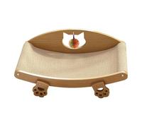 Cat Scratch Pad Lounger, Elevated Cat Scratcher Bed, Durable Sisal Furniture Protector with Pet Rest Area for Kitten Puppy Small Dogs Sleeping Play Enrichment Boredom Relief Couch Floor