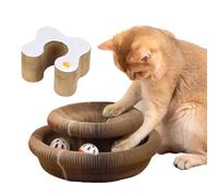 Cat Scratch Pad - Magnetic Accordion Corrugated Cardboard Scratching Board | Versatile Durable Toy For Claw Grinding Activity Furniture Protection Foldable Pet Play Accessory Random Colour Parts