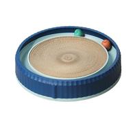 Cat Scratch Pad, Round Cardboard Cat Scratcher, 15.75x2.76 Inches, with 2 Toy Balls, Non-Slip Base, Interactive Pet Supplies for Active Play, Kitten Training, Enrichment, Rest