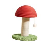 Cat Scratch Post Mushroom Shaped Cat Activity Toy for Protect Your Furniture Height 28 cm Red White Green