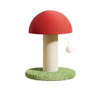 Cat Scratch Post Mushroom Shaped Cat Activity Toy for Protect Your Furniture Height 28cm, Red White Green