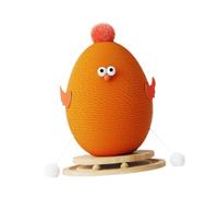 Cat Scratch Post with Ball Track for Pet Entertainment And Training, Sisal Rope Scratching Pillar and Interactive Play Center for Indoor Cats- orange