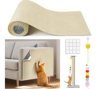Cat Scratch Protection, Transparent, Anti Cat Scratcher, Self-Adhesive Film for Door and Sofa, Against Cats Claws, Water-Repellent, Cream