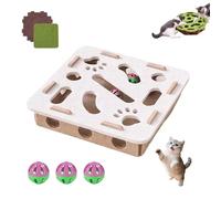 Cat Scratch Puzzle Box, Felt Maze Scratch Pad with 3 Bell Balls, Mental Enrichment Toy for Indoor Cats, Stops Scratching Furniture and Promotes Play flower shape