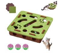 Cat Scratch Puzzle Box, Felt Maze Scratch Pad with 3 Bell Balls, Mental Enrichment Toy for Indoor Cats, Stops Scratching Furniture and Promotes Play flower shape