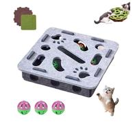 Cat Scratch Puzzle Box, Felt Maze Scratch Pad with 3 Bell Balls, Mental Enrichment Toy for Indoor Cats, Stops Scratching Furniture and Promotes Play flower shape