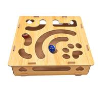 Cat Scratch Puzzle Box - Interactive Cat Toy Box, 2 Bell Balls Hunting Simulation Game, Kitten Mental Stimulation Exercise Board, Indoor Floor Play Pouncing Pad For Bored Cats Pets