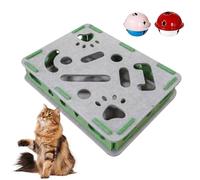 Cat Scratch Puzzle Box,Interactive Claw Trimmer,with 2 Bell Balls Felt Cat Scratch Puzzle | for Kitten Dog Small Medium Large Breed Indoor Floor Grooming Play Couch Furniture Protection