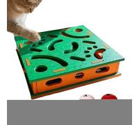 Cat Scratch Puzzle Box, Quiet Scratch Toy Labyrinth - with Bell Ball Felt Scratching Board, for Kittens, Cats, Dogs, Indoor Floor, Furniture Protection and Game