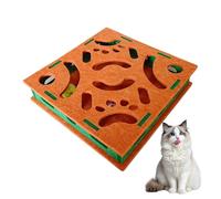 Cat Scratch Puzzle Box,Silent Trimmer Interactive - with Bell Ball Felt Puzzle Cat Nail File Scratch Enrichment Box - for Grooming Play Kitten Puppy Dog Indoor Floor Carpet Couch Furniture