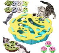 Cat Scratch Puzzle Enrichment Box, Cat Nail File Box with Three Bell Balls & Sandpaper Inside, Nail File Stress Free Alternative to Clippers and Grinders, Gifts for People Who Love Cats (Style-F)