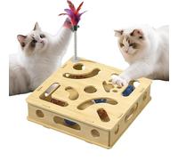 Cat Scratch Puzzle Enrichment Box, Cat Nail File Enrichment Box, Nail File Stress Free Alternative to Clippers and Grinders,for Bored Cats Encourages Hunting Instincts (6-BALLS)